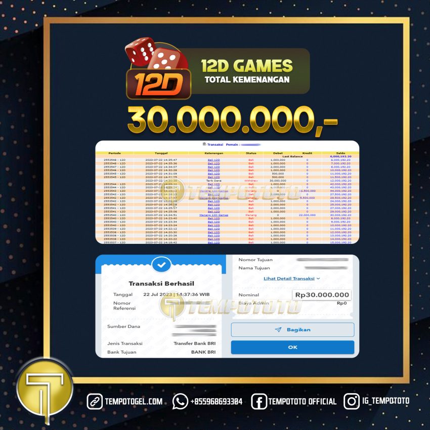 BUKTI JACKPOT TEMPOTOTO CASINO