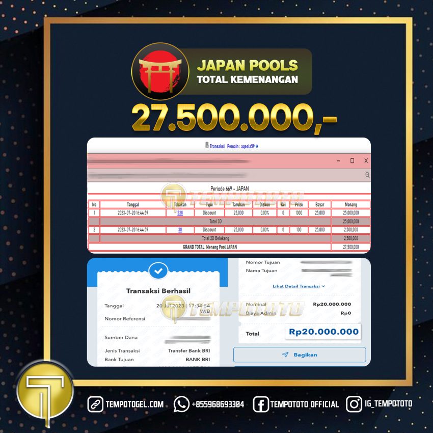 BUKTI JACKPOT TEMPOTOTO TOGEL