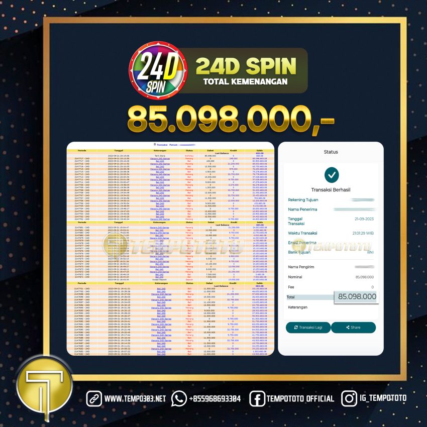 BUKTI JACKPOT TEMPOTOTO CASINO