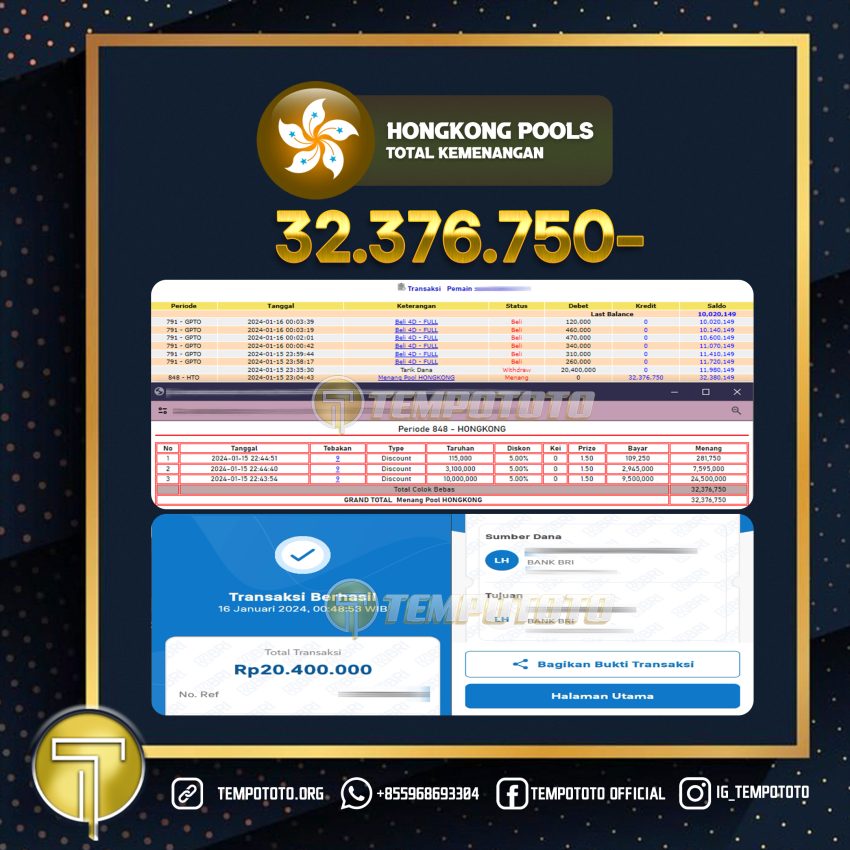 BUKTI JACKPOT TEMPOTOTO TOGEL