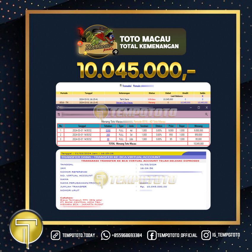 BUKTI JACKPOT TEMPOTOTO TOGEL