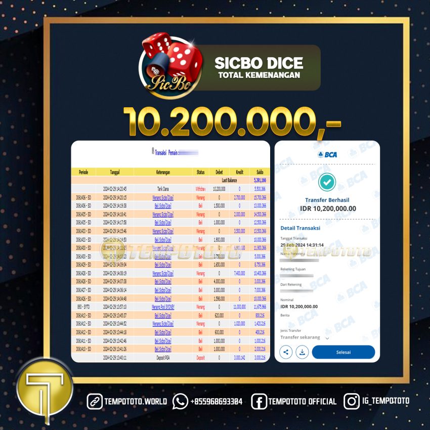 BUKTI JACKPOT TEMPOTOTO CASINO