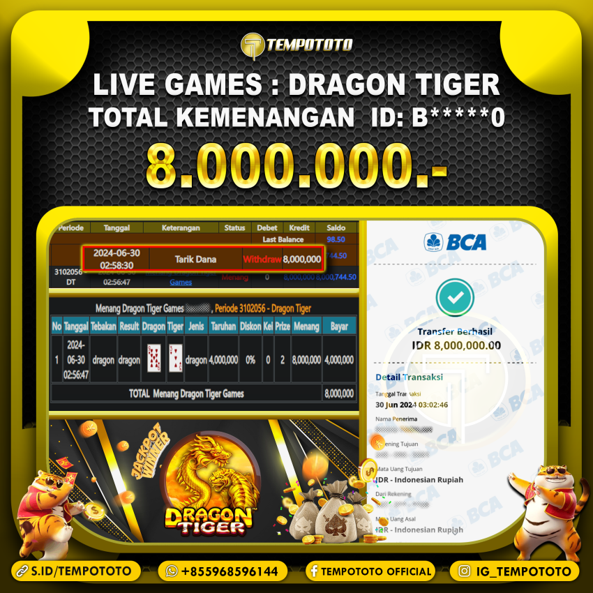 BUKTI JP TEMPOTOTO CASINO