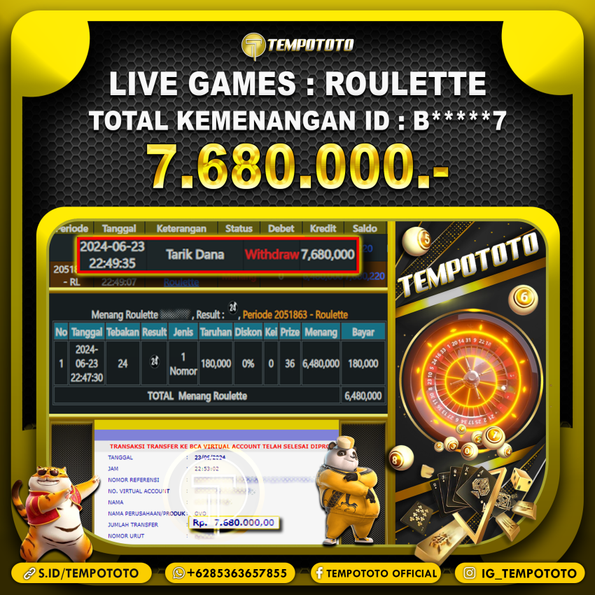 BUKTI JP TEMPOTOTO CASINO