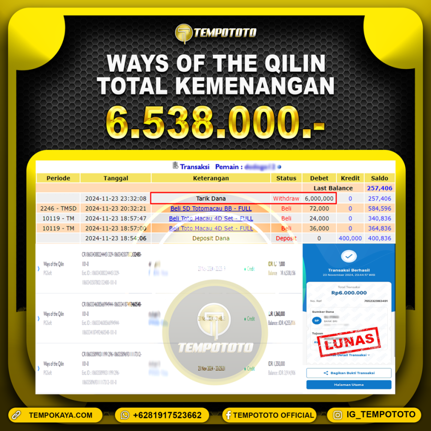 BUKTI JACKPOT TEMPOTOTO SLOT