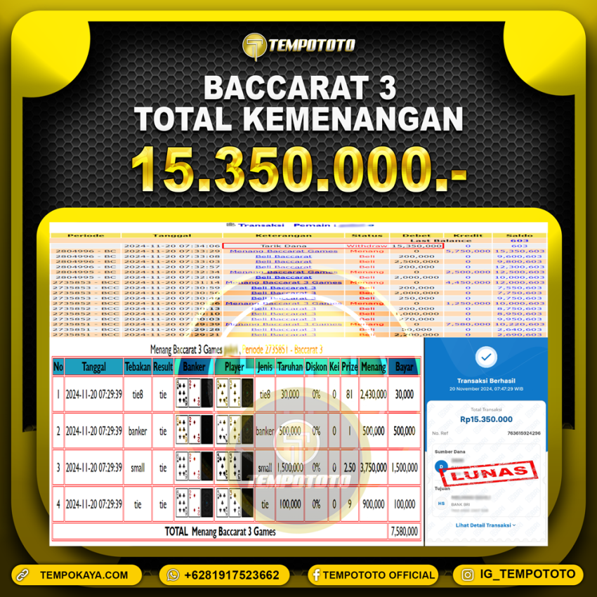 BUKTI JP TEMPOTOTO CASINO