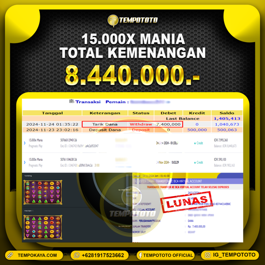 BUKTI JACKPOT TEMPOTOTO SLOT