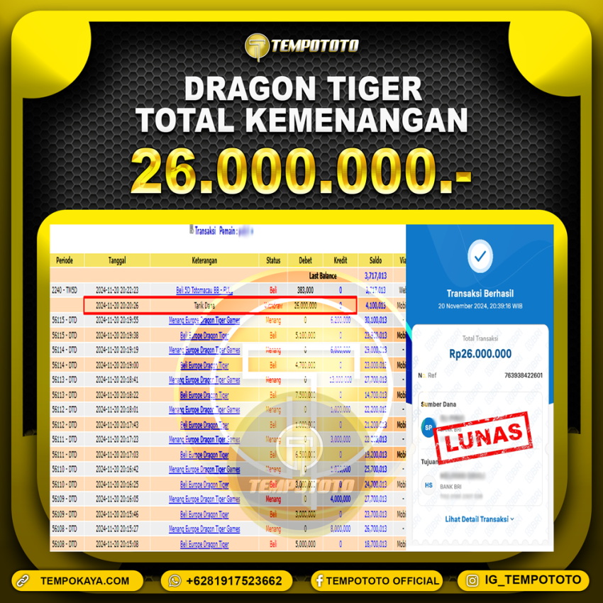 BUKTI JP TEMPOTOTO CASINO