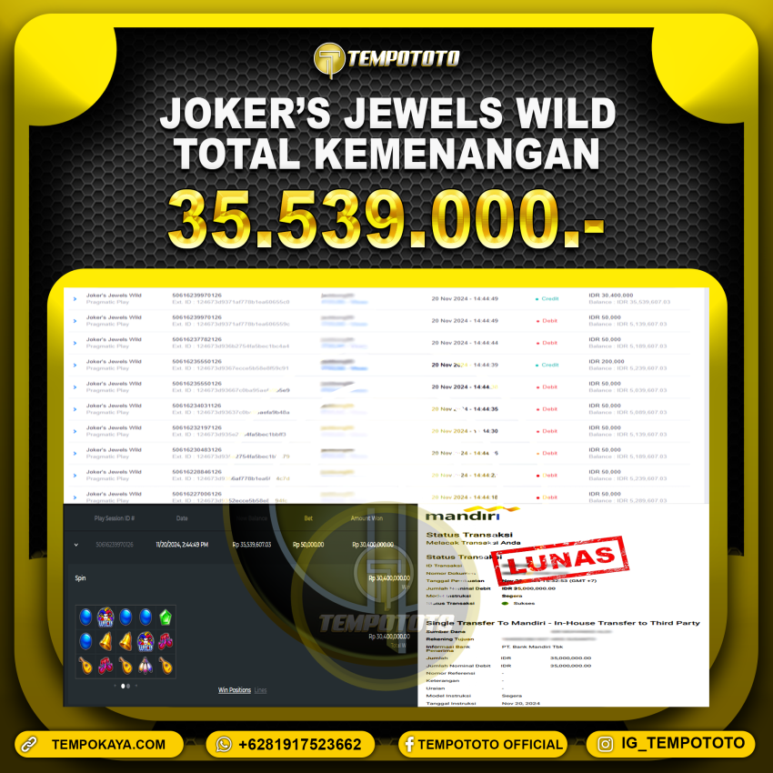 BUKTI JACKPOT TEMPOTOTO SLOT