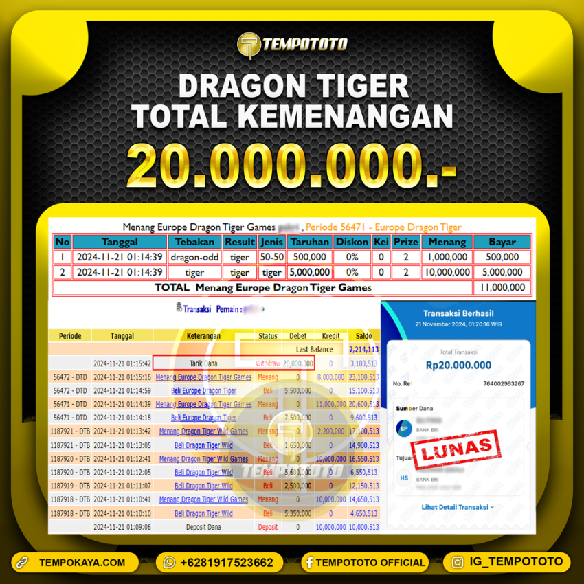 BUKTI JP TEMPOTOTO CASINO