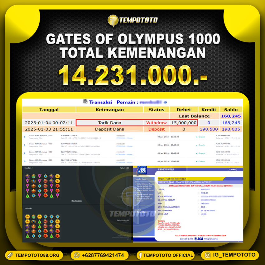 BUKTI JACKPOT TEMPOTOTO SLOT