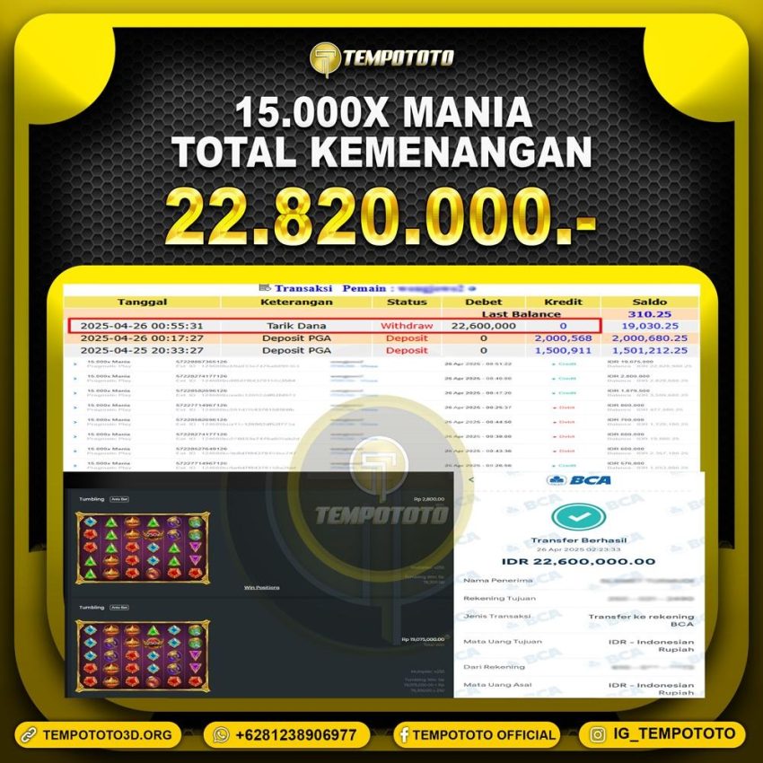 BUKTI JACKPOT TEMPOTOTO SLOT