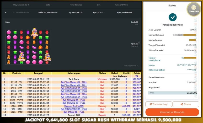 BUKTI JACKPOT TEMPOTOTO SLOT