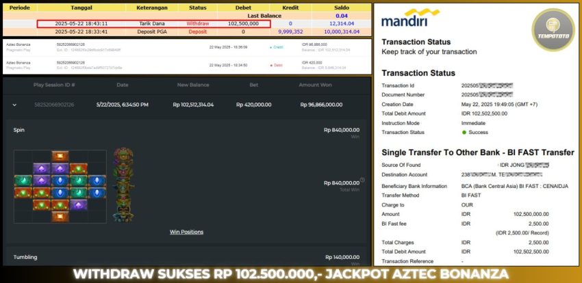 BUKTI JACKPOT TEMPOTOTO SLOT