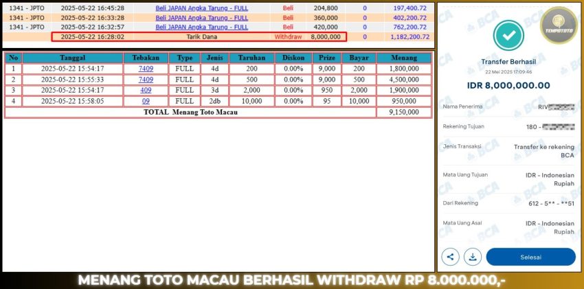 BUKTI JP TEMPOTOTO TOGEL