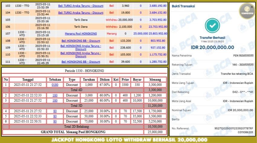 BUKTI JP TEMPOTOTO TOGEL