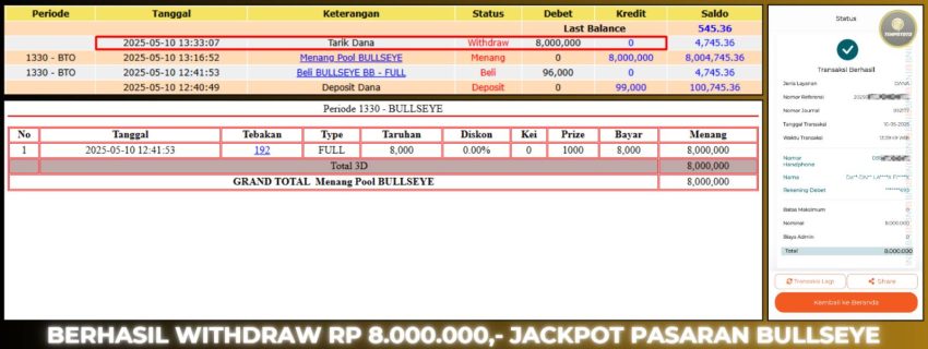 BUKTI JP TEMPOTOTO TOGEL
