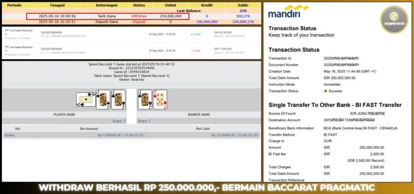 BUKTI JP LIVE CASINO TEMPOTOTO