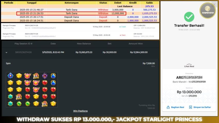 BUKTI JACKPOT TEMPOTOTO SLOT