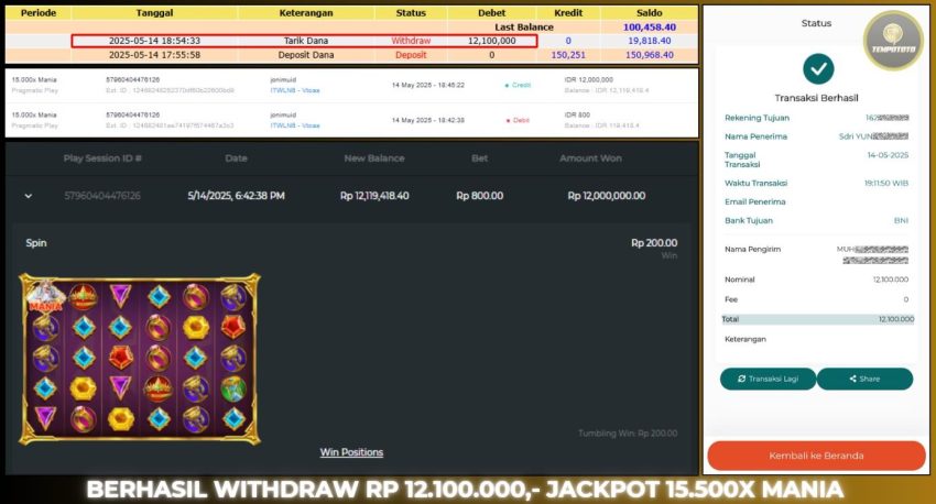 BUKTI JACKPOT TEMPOTOTO SLOT