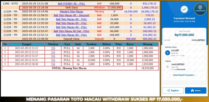 BUKTI JP TEMPOTOTO TOGEL
