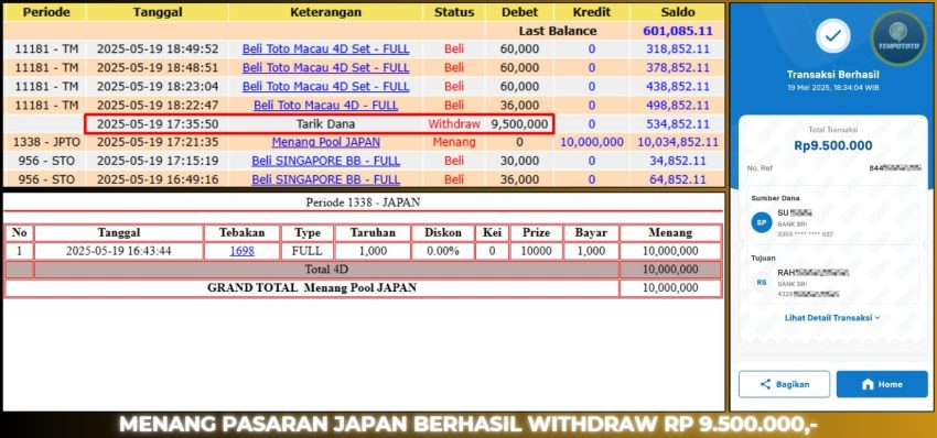 BUKTI JP TEMPOTOTO TOGEL