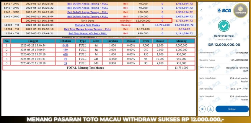 BUKTI JP TEMPOTOTO TOGEL