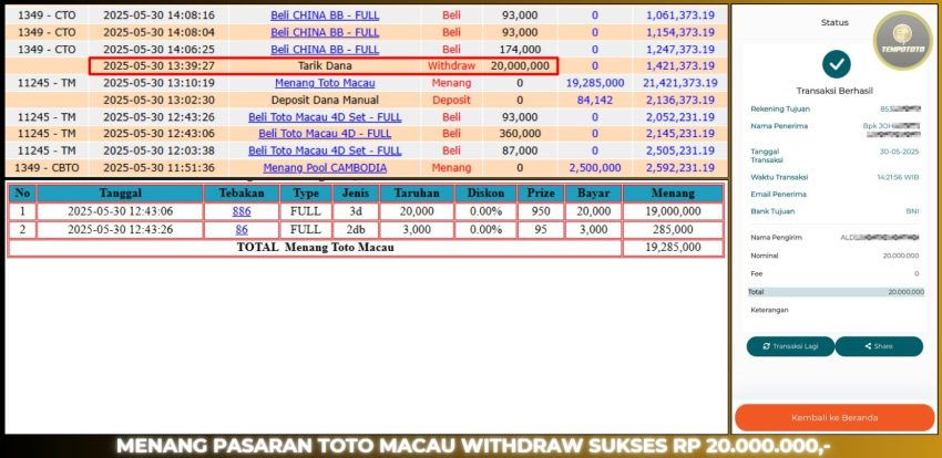 BUKTI JP TEMPOTOTO TOGEL