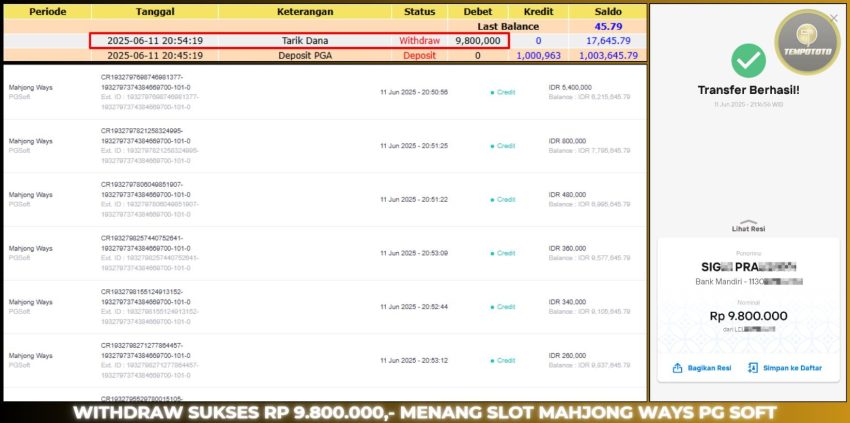 BUKTI JACKPOT TEMPOTOTO SLOT