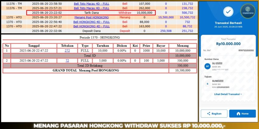 BUKTI JP TEMPOTOTO TOGEL
