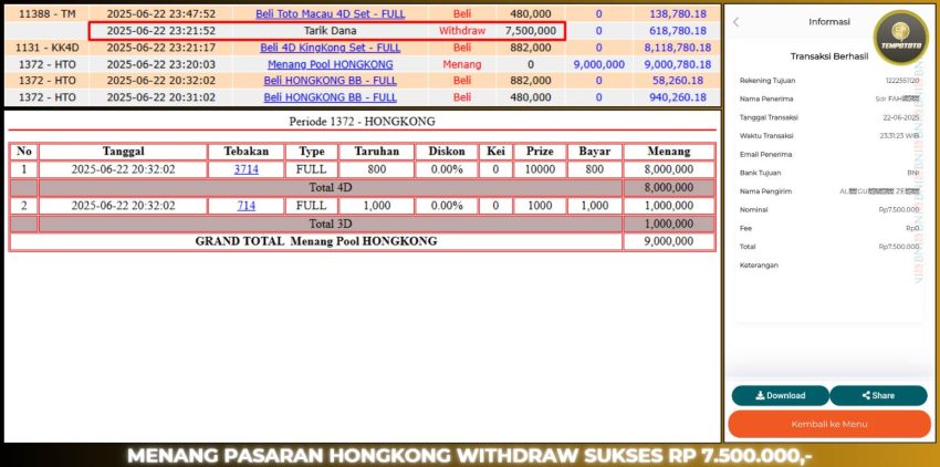 BUKTI JP TEMPOTOTO TOGEL