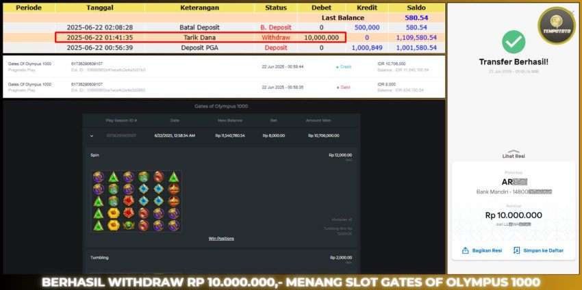 BUKTI JACKPOT TEMPOTOTO SLOT