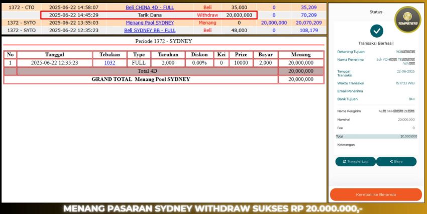 BUKTI JP TEMPOTOTO TOGEL