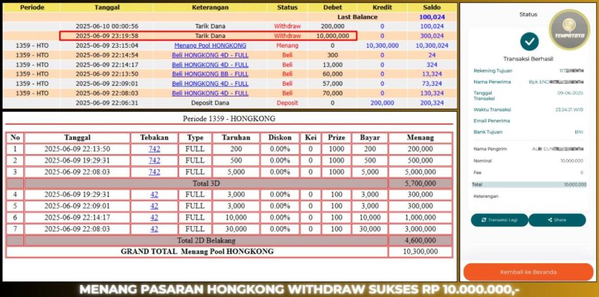 BUKTI JP TEMPOTOTO TOGEL