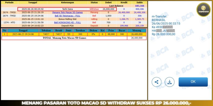 BUKTI JP TEMPOTOTO TOGEL