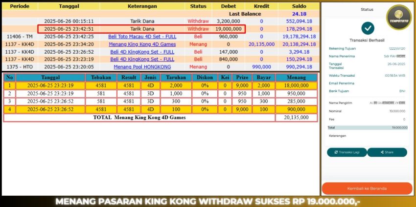 BUKTI JP TEMPOTOTO TOGEL