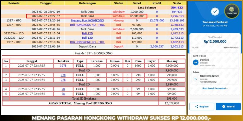 BUKTI JP TEMPOTOTO TOGEL