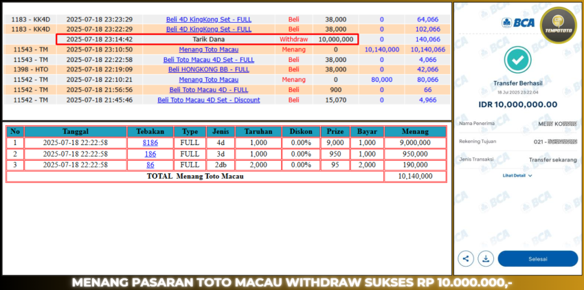 BUKTI JP TEMPOTOTO TOGEL