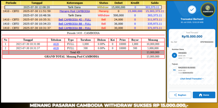 BUKTI JP TEMPOTOTO TOGEL
