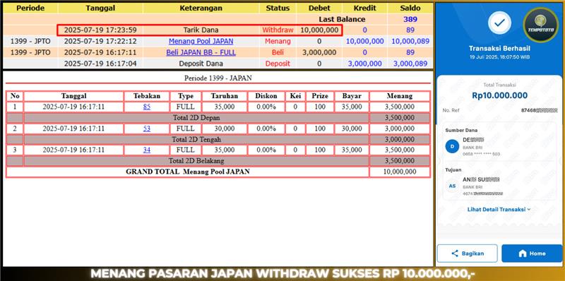 BUKTI JP TEMPOTOTO TOGEL