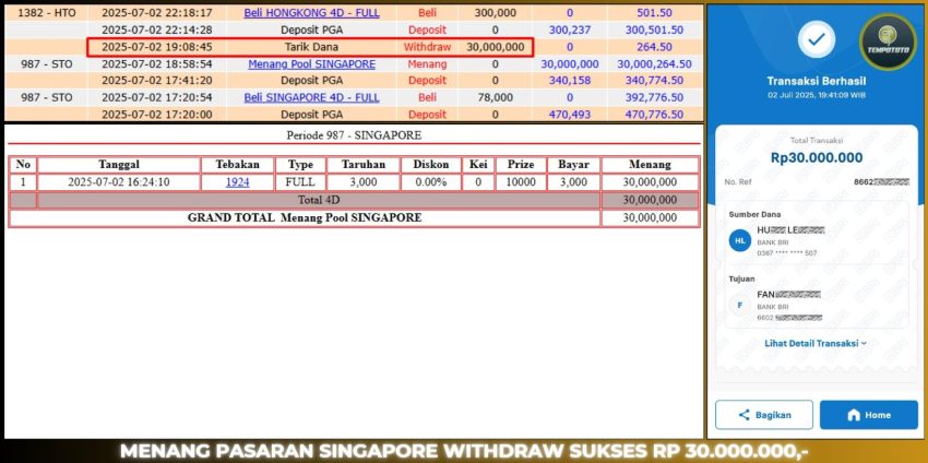 BUKTI JP TEMPOTOTO TOGEL
