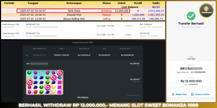 BUKTI JACKPOT TEMPOTOTO SLOT