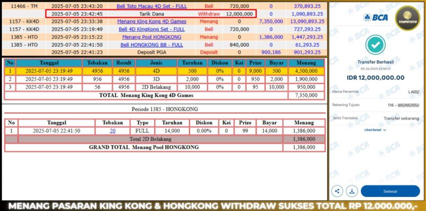 BUKTI JP TEMPOTOTO TOGEL