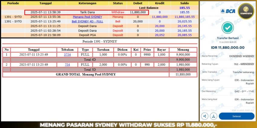 BUKTI JP TEMPOTOTO TOGEL