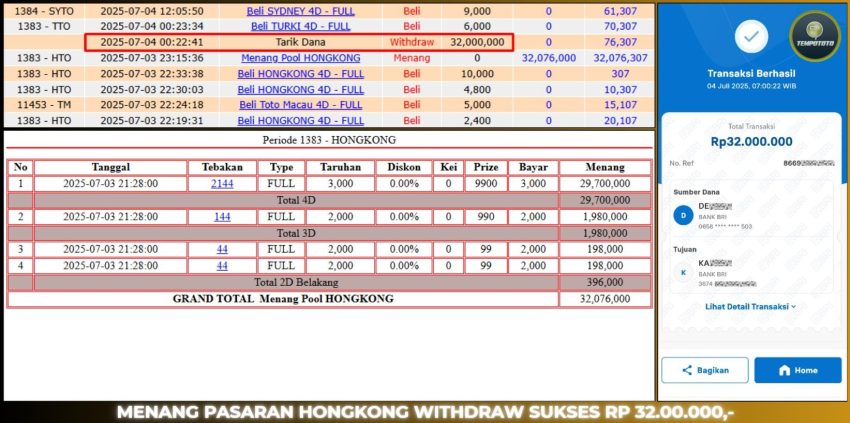 BUKTI JP TEMPOTOTO TOGEL