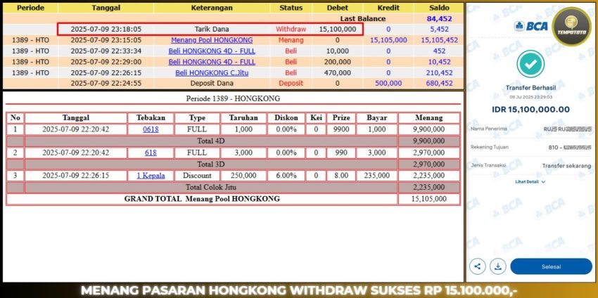 BUKTI JP TEMPOTOTO TOGEL