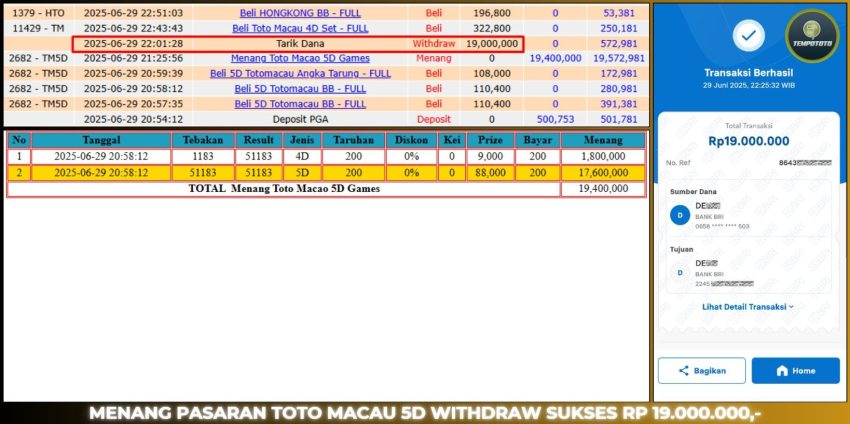 BUKTI JP TEMPOTOTO TOGEL