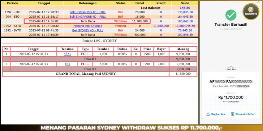 BUKTI JP TEMPOTOTO TOGEL
