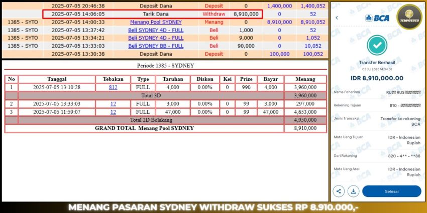 BUKTI JP TEMPOTOTO TOGEL