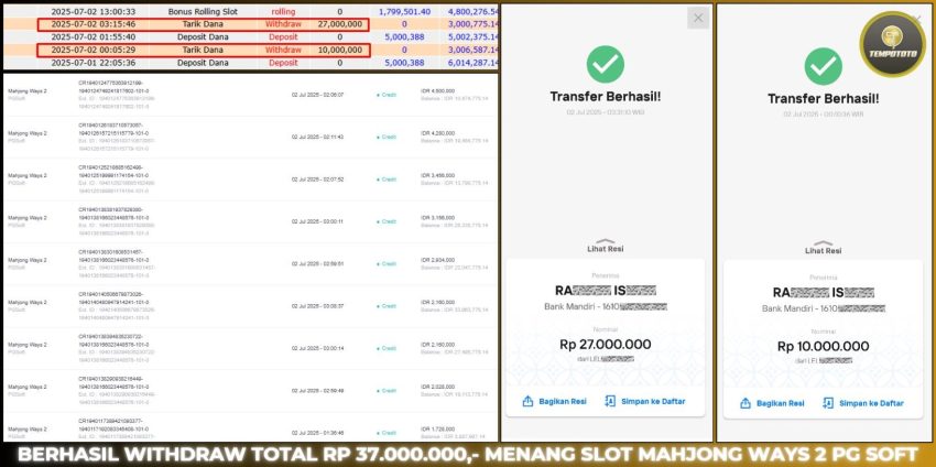 BUKTI JACKPOT TEMPOTOTO SLOT